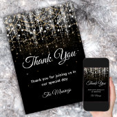 シックなブラックのシルバー金ゴールドの休日のラ感謝していイト カード