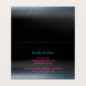 シックなブラックのホットピンクのブルードリップ 名刺 (内部フラット)