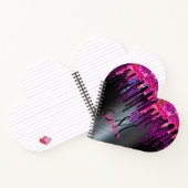 シックなブラックのホットピンクブルーのドリップモノグラム ノートブック (内部)