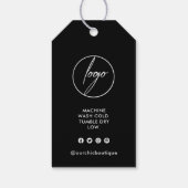 シックなブラックアパレルブティック価格つるラベルロゴ ギフトタグ (裏面)