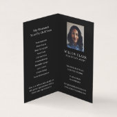 シックなブラックウォーターカラーフロントドアフォト&サービス 名刺 (内部)