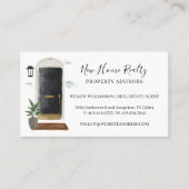 シックなブラックウォーターカラーフロントドア玄関 名刺 (正面)