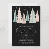 シックなブラッククリスマスパーティの招待状 招待状 (正面)