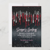 シックなブラックグリッタードリップスクリスマスニューイヤー (正面)