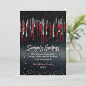 シックなブラックグリッタードリップスクリスマスニューイヤー (スタンド正面)