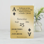 シックなブラックグリッター&ダイヤモンドのエースセーブ 招待状 (スタンド正面)