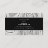 シックなブラックグレーホワイトスクリプトマーブルゲート 名刺 (裏面)