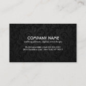シックなブラックゴールドフォイルフローラダマスクウェディングプランナー 名刺 (裏面)