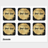 シックなブラックゴールドフォイルモダンラグジュアリーキャンドル製品 スクエアシール (シート)