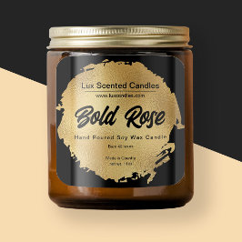 シックなブラックゴールドフォイルモダンラグジュアリーキャンドル製品 スクエアシール