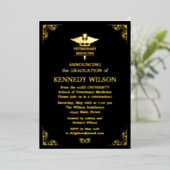 シックなブラックゴールドフォイル獣医学 箔招待状 (立ち正面)