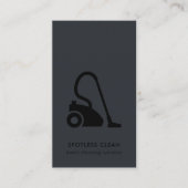 シックなブラックシンプル掃除機クリーニングサービス 名刺 (正面)