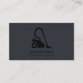 シックなブラックシンプル掃除機クリーニングサービス 名刺 (正面)