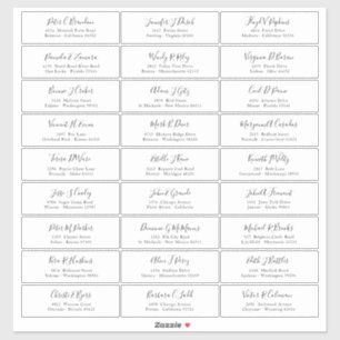 シックなブラックスクリプトゲスト名アドレスステッカー シール