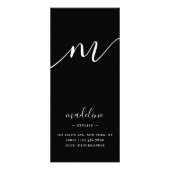 シックなブラックスクリプトタイポグラフィサービスの価格表 ラックカード (裏面)