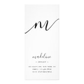 シックなブラックスクリプトタイポグラフィサービスの価格表 ラックカード (裏面)