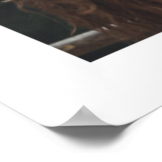 シックなブラックスクリプトフォト結婚のウェルカムサイン ポスター (角)