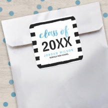 シックなブラックストライプズブルークラス2025卒業