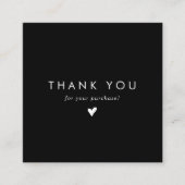 シックなブラックソーシャルメディアスナップ共有ありがとう スクエア名刺 (正面)