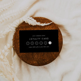 シックなブラックタイポグラフィビジネス報酬6パンチ ロイヤリティカード