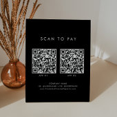 シックなブラックタイポグラフィビジネス2アプリスキャンして支払う 台座サイン