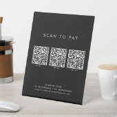 シックなブラックタイポグラフィビジネスQRコードスキャンして支払う 台座サイン (インサイチュ)
