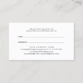 シックなブラックタイポグラフィフレンドビジネスロゴを参照 紹介カード (裏面)