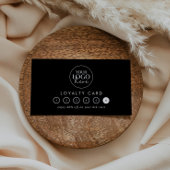 シックなブラックタイポグラフィロゴビジネス報酬6パンチ ロイヤリティカード