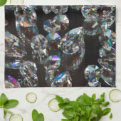 シックなブラックダイヤモンドの結晶抽象芸術パターンギフト キッチンタオル (折り畳み)