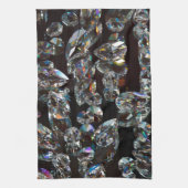 シックなブラックダイヤモンドの結晶抽象芸術パターンギフト キッチンタオル (縦)