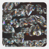 シックなブラックダイヤモンドの結晶抽象芸術パターンギフト スクエアシール (正面)