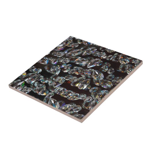 シックなブラックダイヤモンドの結晶抽象芸術パターンギフト タイル (側面)