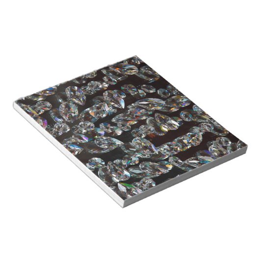 シックなブラックダイヤモンドの結晶抽象芸術パターンギフト ノートパッド (アングル)