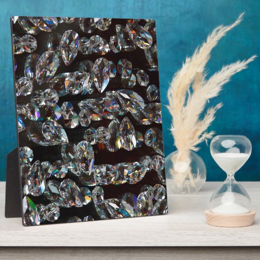 シックなブラックダイヤモンドの結晶抽象芸術パターンギフト フォトプラーク (側面)