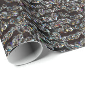 シックなブラックダイヤモンドの結晶抽象芸術パターンギフト ラッピングペーパー (ロールコーナー)