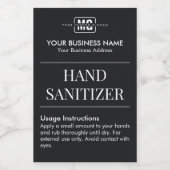 シックなブラックハンドサニタイザー使用説明書ラベル フードラベル (シングルラベル)