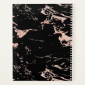 シックなブラックバラゴールドフォイルマーブルモノグラム プランナー手帳 (裏面)