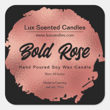 シックなブラックバラゴールドフォイルモダンラグジュアリーキャンドル