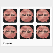 シックなブラックバラゴールドフォイルモダンラグジュアリーキャンドル スクエアシール (シート)