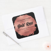 シックなブラックバラゴールドフォイルモダンラグジュアリーキャンドル スクエアシール (封筒)