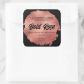 シックなブラックバラゴールドフォイルモダンラグジュアリーキャンドル スクエアシール (バッグ)