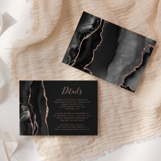 シックなブラックバラ金ゴールドアゲットダーク結婚ズ詳細 エンクロージャーカード