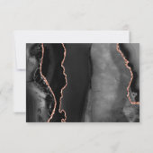 シックなブラックバラ金ゴールドアゲットダーク結婚ズ 出欠カード (裏面)