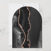 シックなブラックバラ金ゴールドアゲートダークアー結婚チズ 招待状 (裏面)