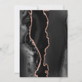 シックなブラックバラ金ゴールドアゲートダーク結婚式招待状 招待状 (裏面)