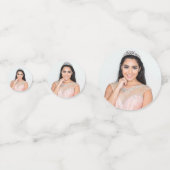 シックなブラックバラ金ゴールドグリッタードリップス誕生日 コンフェッティ (裏面)