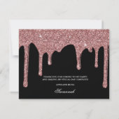 シックなブラックバラ金ゴールドドリッピンググリッターサンキューユナイテッド サンキューカード (裏面)