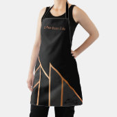 シックなブラックバラ金ゴールド幾何モダン的パーソナライズされた エプロン (インサイチュ)