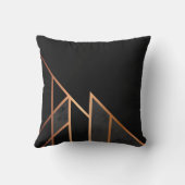 シックなブラックバラ金ゴールド幾何学的抽象芸術 モダン クッション (裏面)
