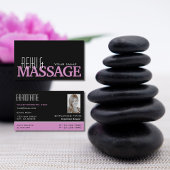 シックなブラックピンクとホワイトとフォトプロフェッショナル 名刺